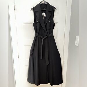 Maxi wrap dress with fabric belt. Black size 6. Banana Republic Factory.